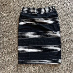 LuLaRoe Black and White Striped Pencil Skirt